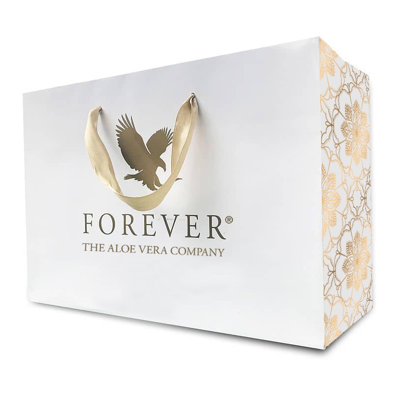 Papírtáska szaténfüles - fehér